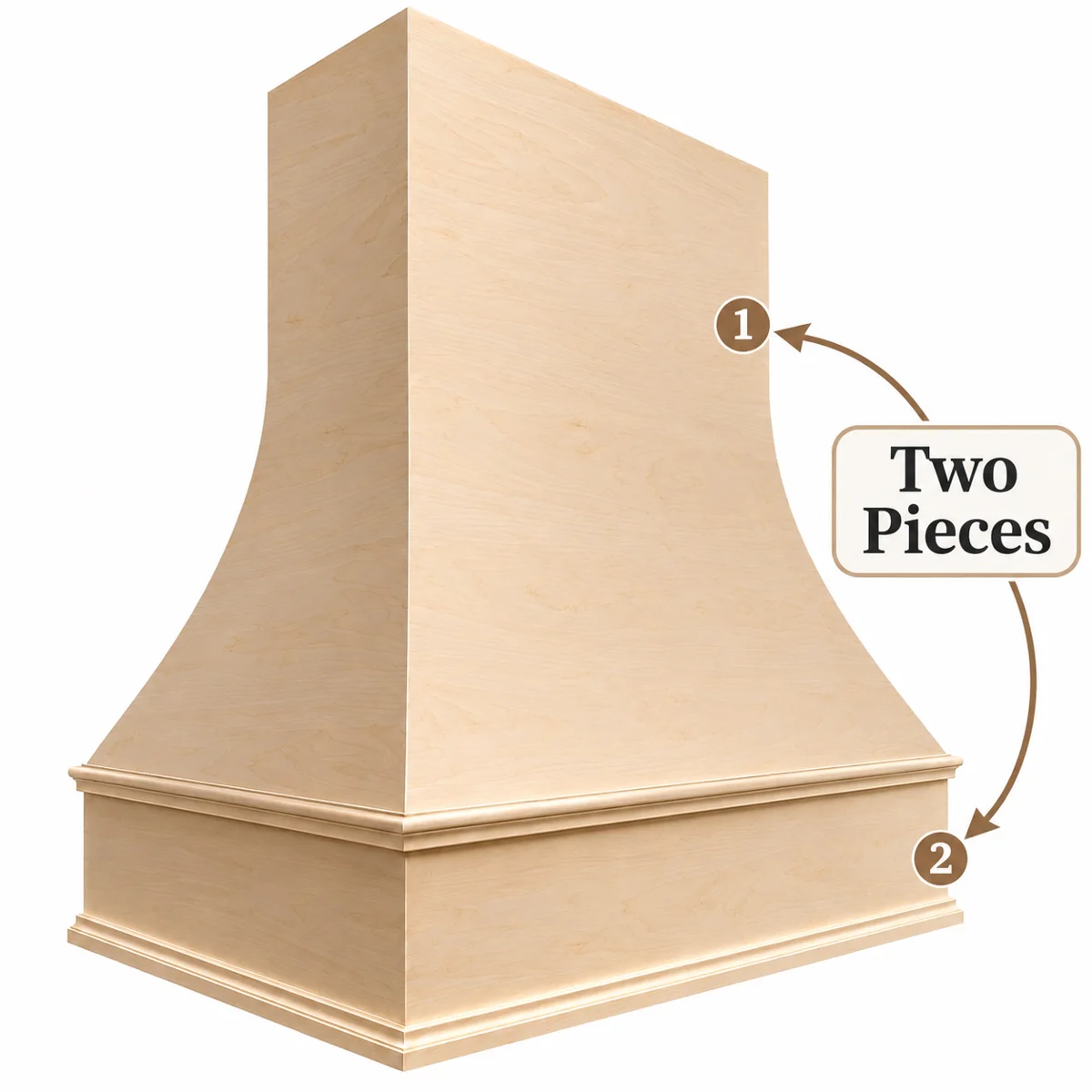 Elegance Curve Split (2 pcs) wood hood shell
